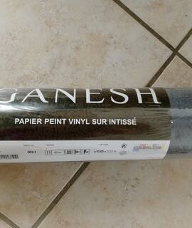 Bricolage un rouleau de papier peint vinyl neuf gris type peau d'éléphant 10,05x0,53m