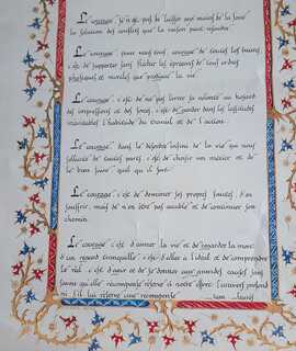 Collection image imitant les enluminures du passé ( texte sur le courage)