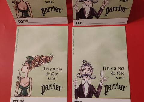Divers cartons invités "Perrier"