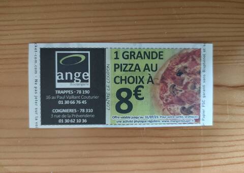 Divers coupon grande pizza à 8€ boulangeries ANGE