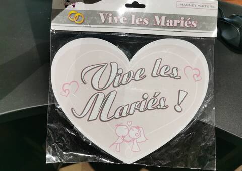 Divers magnet Voiture Vive les mariés
