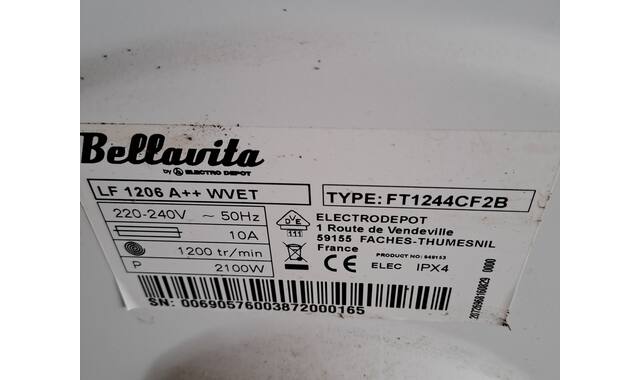 Electroménager machine à laver  Bellavita LF1206A ++ WVET 6KG 1200 T