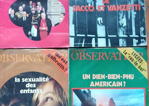 Livres-Revues anciens numéros de "nouvel observateur" années 1975 à 2000