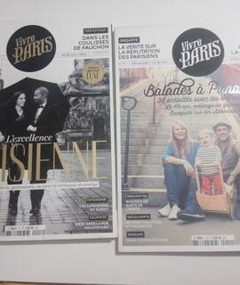 Livres-Revues 2 magazines "Vivre Paris" 2013