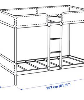 Meubles lit superposé en métal (sans matelas)