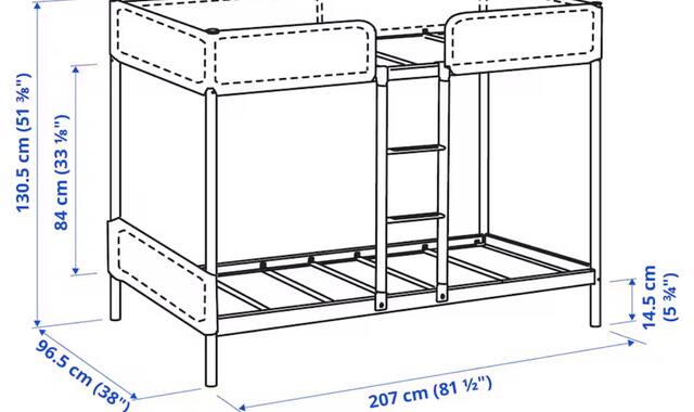 Meubles lit superposé en métal (sans matelas)