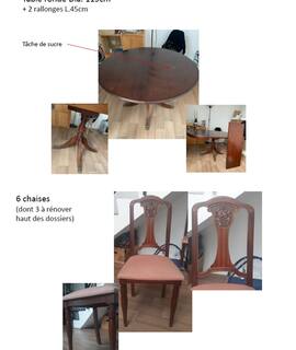 Meubles table ronde et chaises