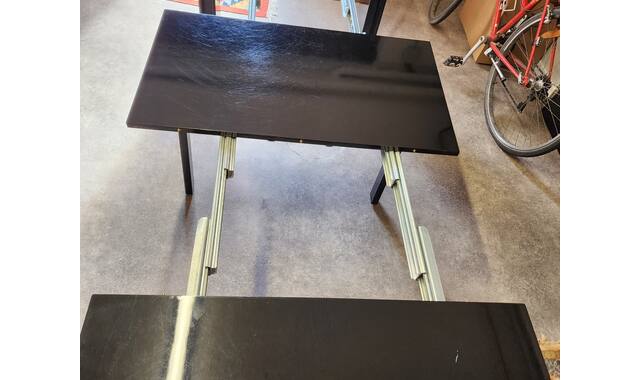 Meubles table avec 3 rallonges noire 50 cm à 2 m