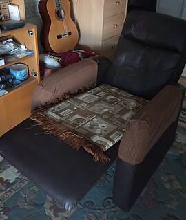 Meubles fauteuil relax mécanique en simili cuir