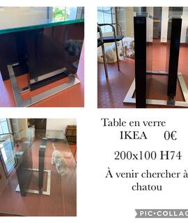 Meubles grande table IKEA en Verre 2m x 1m sur Chatou