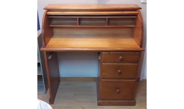 Meubles bureau cylindre en bois