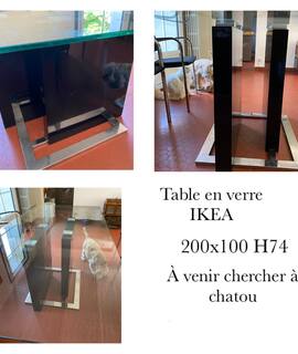 Meubles tables en Verre IKEA 1mx2m