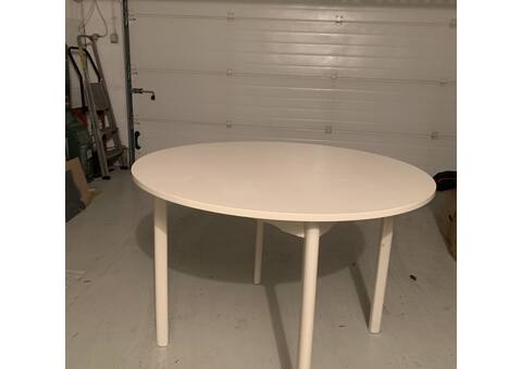 Meubles table ronde blanche en bois