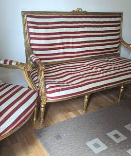 Meubles canapés + 2 fauteuils en tissus