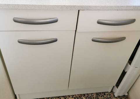 Mobilier meuble bas de cuisine 2 tiroirs 2 portes