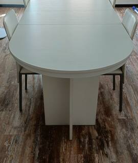 Mobilier superbe table ovale avec 4 rallonges