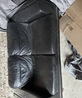 Mobilier canapé cuir noir