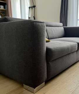 Mobilier canapé 3 places tissu gris