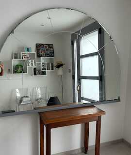Mobilier grand miroir demi-cercle