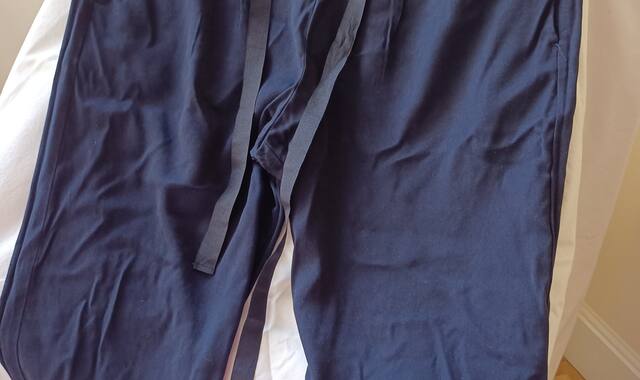 Vêtements pantalon Mango bleu marine T. L