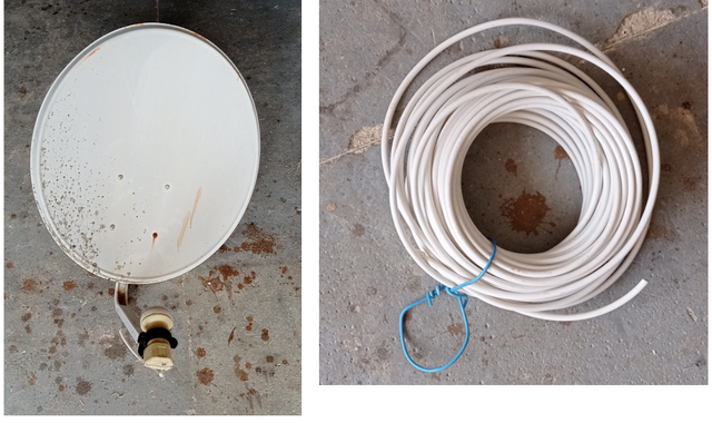 Bricolage parabole avec cable