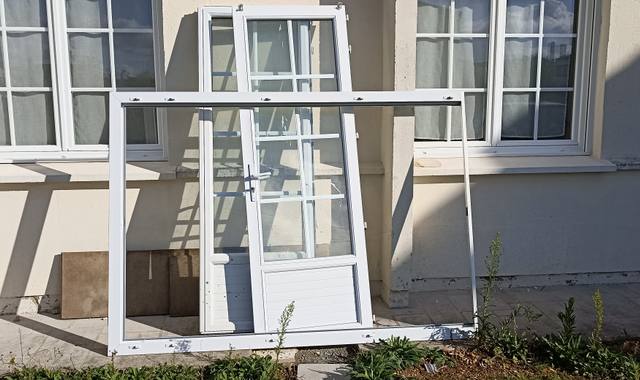 Bricolage double porte vitrée PVC double vitrage
