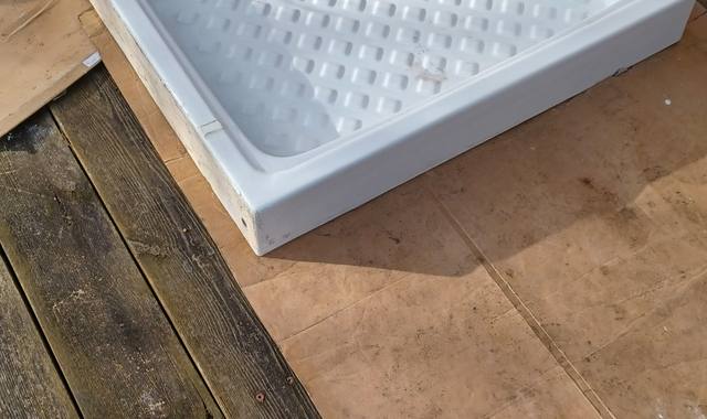 Bricolage receveur douche grès blanc 80x80