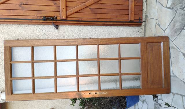 Bricolage porte vitée en chene