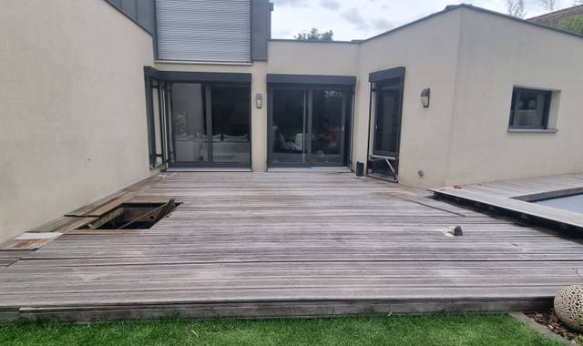 Bricolage terrasse en IPE de 35 mètres carrés