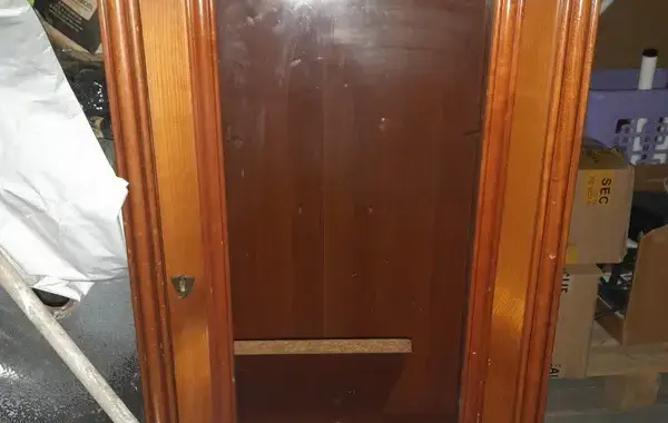 Bricolage - Meuble Hifi merisier 1 grande porte vitrée / Dessus relevable