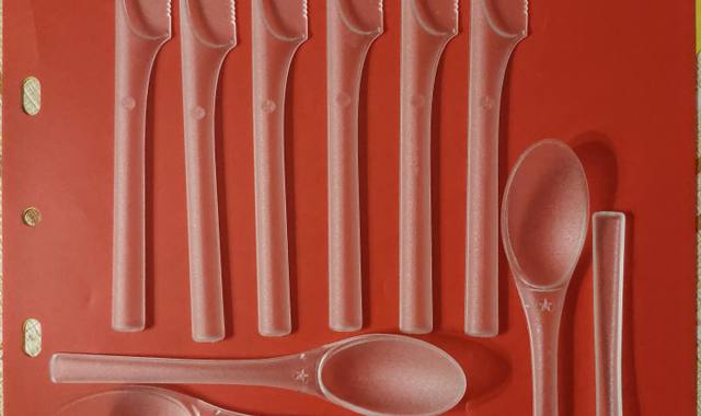 Camping couverts jetables en plastique transparent mat