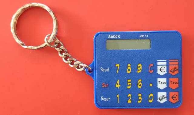 Collection porte-clé calculatrice Euro
