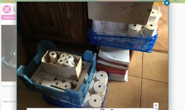 Divers rouleaux caisse enregistreuse