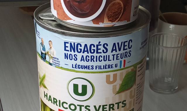 Divers conserves Haricots + crême dessert