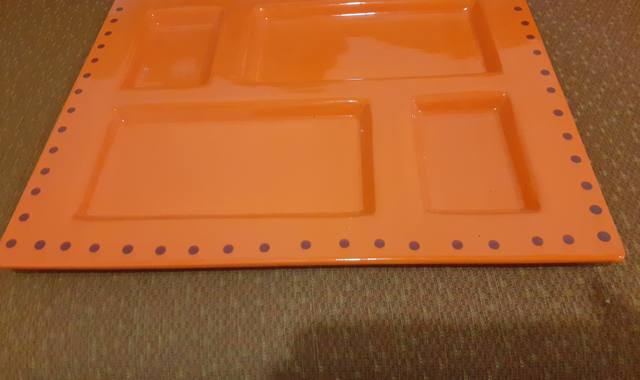 Divers plateau porcelaine orange