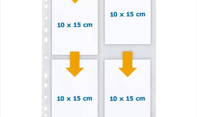 Divers 220 pochettes perforées 10x15 cm pour classeur