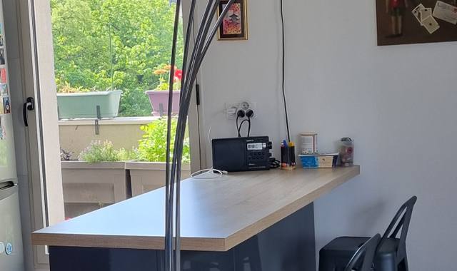 Divers lampe 5 arcs en inox et pied en marbre