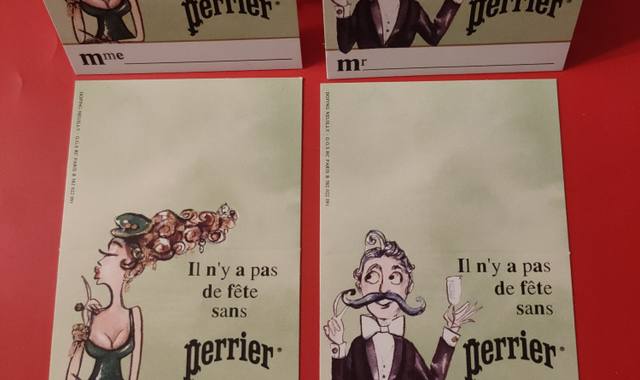 Divers cartons invités "Perrier"