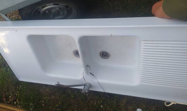 Divers Évier de cuisine 2 bacs dans son jus