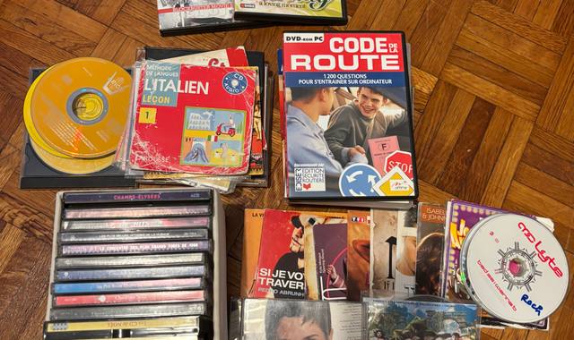 DVD, Film, Cinéma lot de DVD , Cd audio à donner