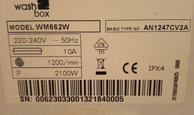 Electroménager machine a laver en panne