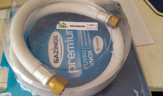 Electroménager tuyau à gaz souple de 1m50