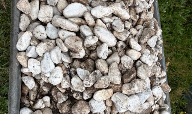 Jardinage gros cailloux blancs équivalent 3 brouettes