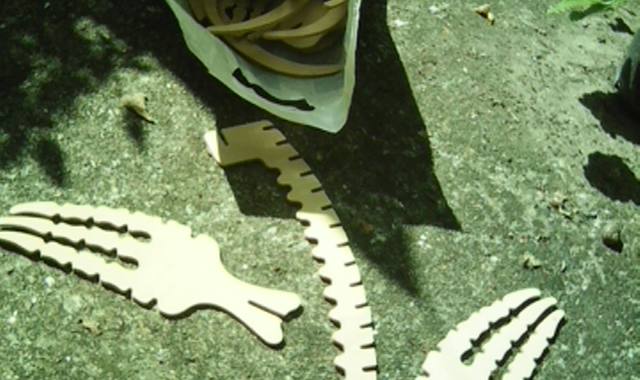 Jeux, Jouets jeu de construction puzzle bois dinosaure