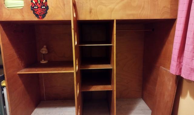 Literie lit mezzanine avec bureau avec matelas et rangements