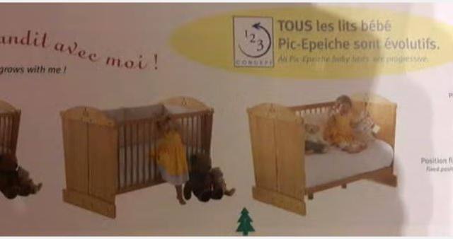 Literie lit Bébé bois massif