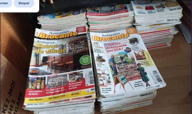 Livres-Revues gros lot de magazines antiquités/brocante