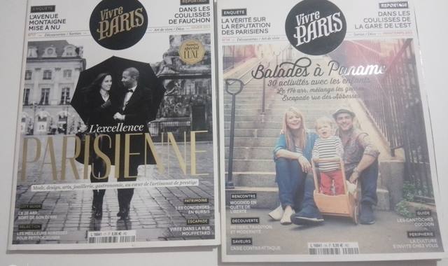 Livres-Revues 2 magazines "Vivre Paris" 2013