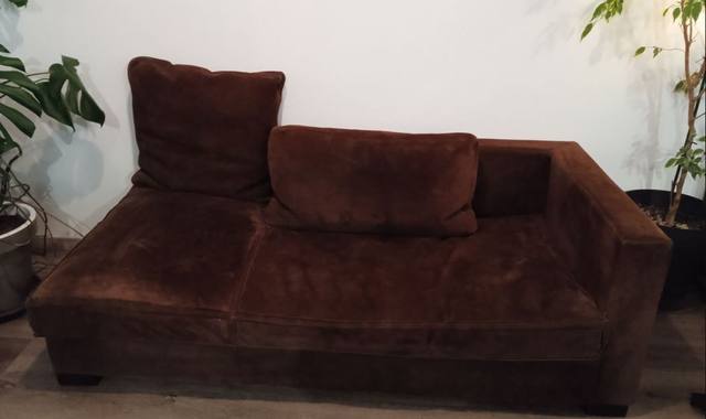 Meubles Canapé méridienne en cuir - daim