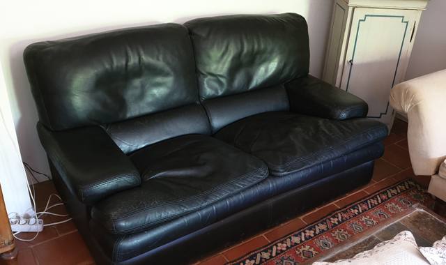 Meubles canapé cuir noir ⚫